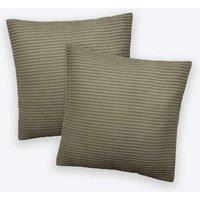 Allure Bath Fashions Hotel Waffle Cushion Covers Two Pack in Khaki | Size: 50 cm x 50 cm