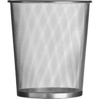 Orsina Large Matt Silver Mesh Waste Paper Basket, Durable Wire Mesh Bin For Home Or Office, Contemporary Design
