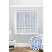 Tyrone Textiles Traditional Floral Heavy Lace Sheer Net Curtain Panel in White | Size: 500 cm width x 91 cm drop