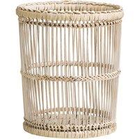 Orsina Rustc Rattan & Bamboo Waste Bin in White