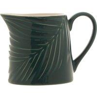 Orsina Ceramic Milk Jug, Dark Green Milk Dispenser With Embossed Botanical Detailing, Milk Holder With Tapered Base