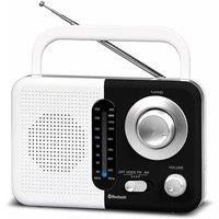 Soundz SZ412 AM/FM 'Bluetooth Radio' with USB Port, Black/White in Black