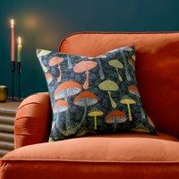 Furn Garett Abstract Mushroom Polyester Filled Cushion in Black | Size: 45 cm x 45 cm