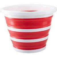 Orsina Green White Collapsible Bucket, Compact Tub For Laundry, Portable Folding Basin With Handle, Wash Bucket in Red