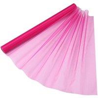 Neel Blue Organza Roll Sheer Fabric for Party Favours Supplies- 70cm x 15m in Dark Pink