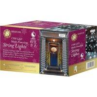 Shatchi 1500LEDs Multifunction Timer String Fairy Lights 150M Indoor/Outdoor Decorations in White