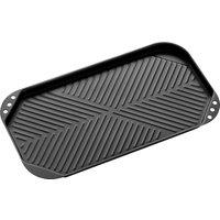 Orsina Twin Hob Grill Plate, Non-Stick Aluminium Grill Tray For Dual Hob Cooking, Ribbed Surface For Perfect in Black