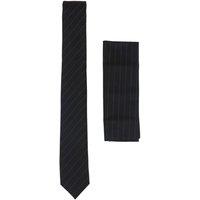 TruClothing Tie Pocket Square Tweed Pin Stripe in Black