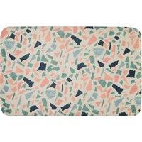 Orsina Terrazzo Bath Mat With Skid-Proof Base, Rectangular Microfiber Shower Floor Mat, Colourful Bathroom Rug