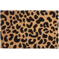 Orsina Leopard Print Coir Doormat, Bold Animal Print Mat With Durable PVC Backing, Hard-Wearing & Dirt-Scraping in Natural | Size: Medium