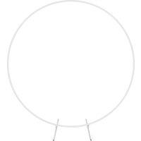 Neel Blue Round Balloon Arch Frame Flower Balloon Plants Vine Climbing Metal Frame with Floor Base - 150cm in White