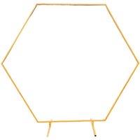 Neel Blue Hexagon Arch Stand Party Background Decoration Metal Arch Backdrop Stand Garden Arbors - 6.5ft in Gold