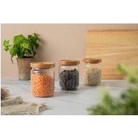 KitchenCraft Idilica Set of 3 Glass Storage Jars, 500ml in Clear
