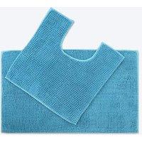 Allure Bath Fashions Supersoft Chenille Bobble Two Piece Bath & Pedestal Mat Set in Turquoise
