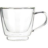 Orsina Insulated Double Wall Glass Mug 190ml, Premium Glass Coffee Mug, Non Slip Silicone Base Double Walled Mug in Clear