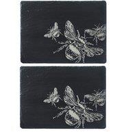 Selbrae House 2 Slate Place Mats - Bee in Dark Grey | Size: 2 Pack