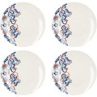 V & A Victoria & Albert Rococo Silk Set Of 4 Dinner Plates in White