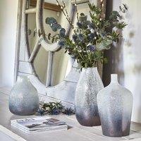 Ivyline Verre Round Atlantic Blue Frosted Vase H26Cm W21Cm