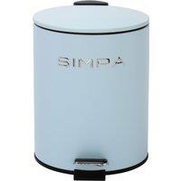 simpa 5L Slim Soft-Closing Pedal Dustbin in Light Blue