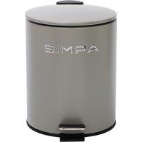 simpa 5L Slim Soft-Closing Pedal Dustbin in Grey
