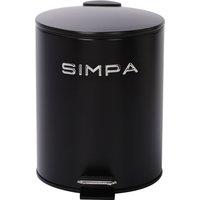 simpa 5L Slim Soft-Closing Pedal Dustbin in Black