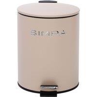 simpa 5L Slim Soft-Closing Pedal Dustbin in Taupe
