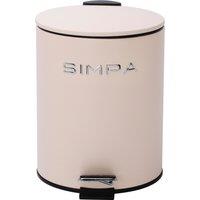 simpa 5L Slim Soft-Closing Pedal Dustbin in Cream