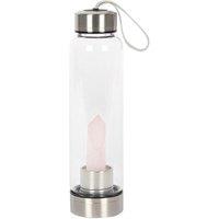 Something Different Rose Quartz Glass Water Bottle in Clear