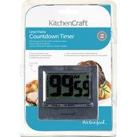 KitchenCraft Large Easy Read Chromed Timer in Metallics