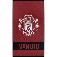 Manchester United FC Identity Crest Beach Towel in Dark Red