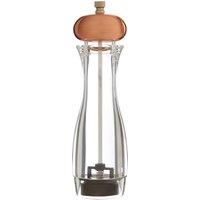 Orsina Medium Clear & Gold Salt & Pepper Mill, Acrylic Grinder With Gold Finish Accents, Adjustable Ceramic in Copper
