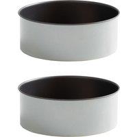 PushPan Set of 2 x 9 Inch (23cm) Deep Cake Tins in Grey