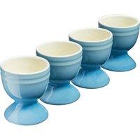 Cooks Professional Set of 4 Colourful Stoneware Egg Cups Dishwasher & Microwave Safe in Blue