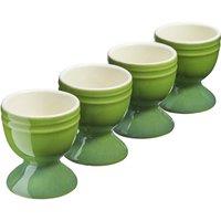 Cooks Professional Set of 4 Colourful Stoneware Egg Cups Dishwasher & Microwave Safe in Green