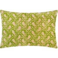 Paoletti Boteh Paisley 100% Cotton Cushion in Bright Green | Size: 40 cm x 60 cm