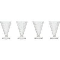 Orsina Versatile Set Of Four Tapered Sundae Dishes, Durable Sundae Glasses For Desserts, Elegant Ice Cream Bowls in Clear