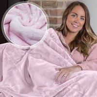 Dreamcatcher Luxury Faux Fur Polyester Throw Over Blanket 160x130cm in Pink | Size: 160x130 cm