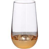 Orsina Modern Set of 4 Delicate Highball Glasses, Hand Blown Clear Tumblers, Cocktail Glasses With Golden Base