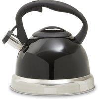 Orsina 3000ml Pink Whistling Kettle, Stainless Steel Stovetop Kettle With Whistle & Cool Touch Handle, Pink Finish in Black