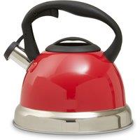 Orsina 3000ml Pink Whistling Kettle, Stainless Steel Stovetop Kettle With Whistle & Cool Touch Handle, Pink Finish in Red