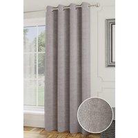 Enhanced Living 'Royale' Silver Room Darkening Boucle Readymade Door Curtain Single | Size: 168 cm width x 214 cm drop