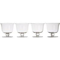 Orsina Elegant Set Of 4 Clear Glass Dessert Dishes, Contemporary Design Sundae Glasses, Versatile Ice Cream Bowls