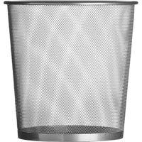 Orsina Large Matt Silver Mesh Waste Paper Basket, Durable Wire Mesh Bin For Home Or Office, Contemporary Design