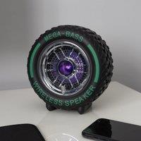 Menkind RED5 Wireless Tyre Speaker 15W Audio With LEDs in Black