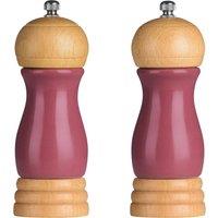Orsina Natural Origins 14cm Rubberwood Hi Gloss Salt & Pepper Mill Set in Pink