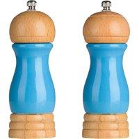 Orsina Natural Origins 14cm Rubberwood Hi Gloss Salt & Pepper Mill Set in Blue