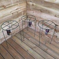 Samuel Alexander Pack of 3 Tom Chambers Urban Dark Green Metal Herbaceous Garden Plant Support Grow Through Medium 50cm x 30cm | Size: 50 cm x 30 cm