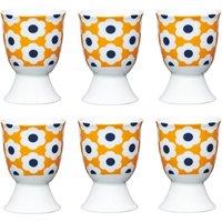 KitchenCraft Set Of 6 Retro Egg Cups in Yellow