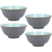 KitchenCraft Set Of 4 Ceramic Bowls in Red