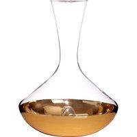Orsina Handcrafted Glass Carafe With Gold Dip, Glass Water Carafe With Slender Neck, Round Bowl Carafes Glassware in Clear